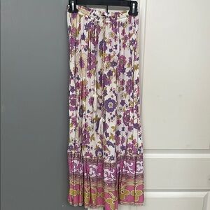 Floral Purple and Pink Women's Skirt (L)